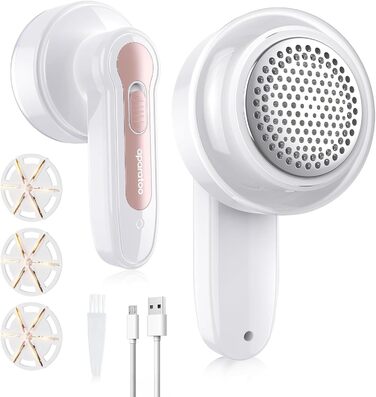 Електричний видалення ворсу для одягу, постільної білизни та меблів. Змінні леза. Білий колір