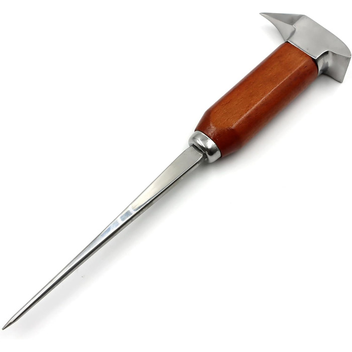 Stainless steel ice pick, ice pick for breaking ice, ice pick with wooden handle, ice pick for kitchens, bars, bartenders, best ice carving tools (long)