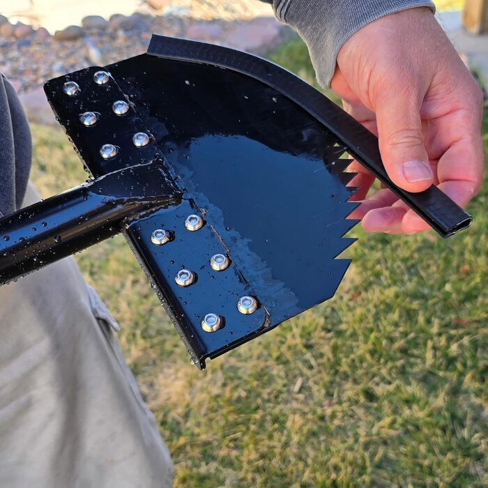CKLT One-Piece Edge Trimmer 100cm with Spring Steel Blade Manual Lawn Edger Manganese Steel Rustproof Half-Moon Garden Tool with Rubber Grip for Landscape Maintenance
