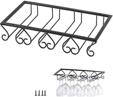 Підвісний тримач для келихів, тримач для вина, металевий, на 4 келихи, з кріпленням, для бару, шафи для вина, кухні