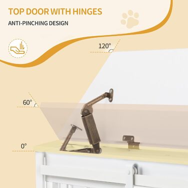 Клітка для собак Hzuaneri Eck-Hundekäfig: зручна собача будка з подушкою та розсувними дверима, 107 x 59,6 x 64 см, білий колір, DFC85903W