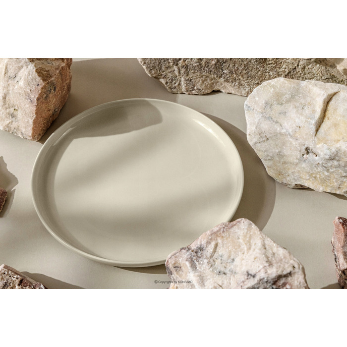 Обідній сервіз Konsimo Victo, бежевий глянцевий, набір тарілок на 6 осіб (12 предметів)
