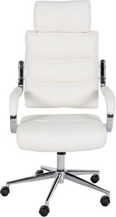 Офісне крісло CLP Campo з штучної шкіри, регульоване по висоті та поворотне, до 135 кг, з підлокітниками, біле