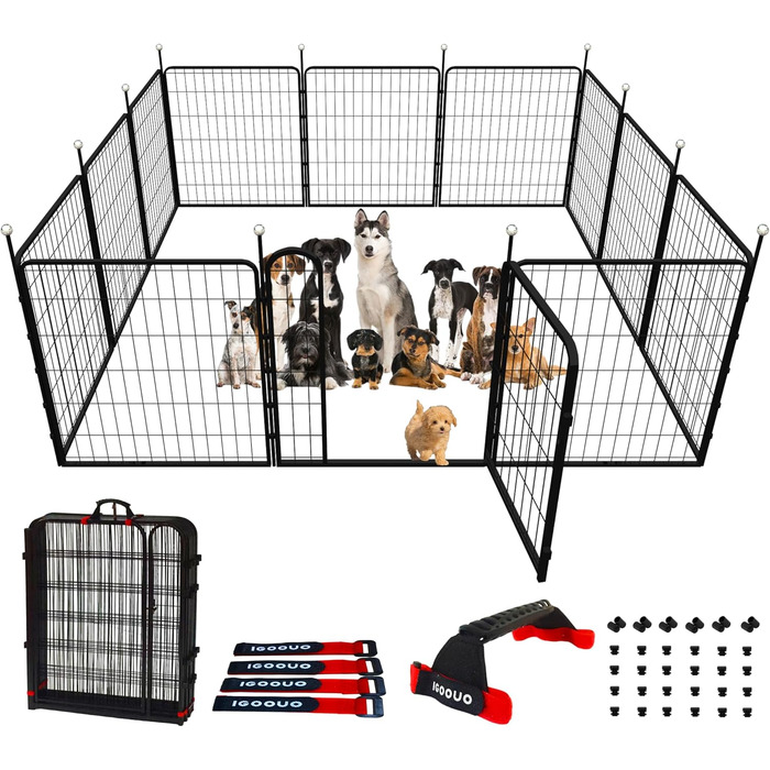 Клітка для собак на 81,3 см з 12 панелей, для дому та вулиці, з нержавіючої сталі