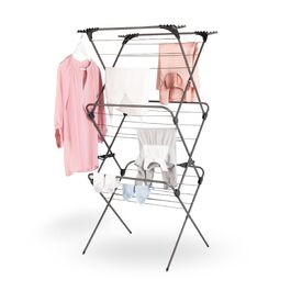 Сушарка для білизни Minky Premium Sure Grip, 3-рівнева розкладна сушарка з протиковзаючими стержнями для дому та вулиці, стандартний розмір, з 4 кутовими гачками