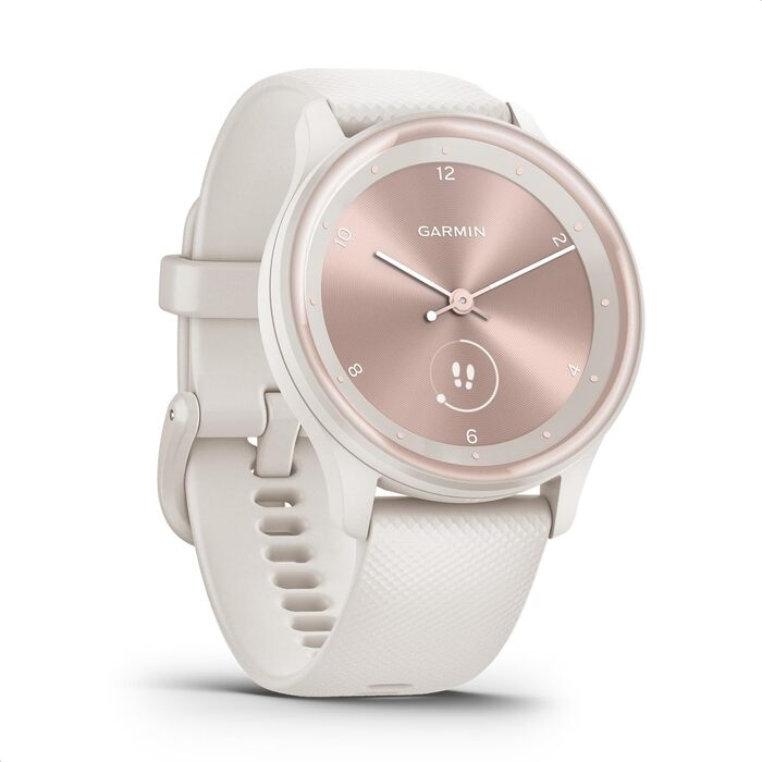 Garmin vívomove Sport - Розумний годинник з аналоговими стрілками та сенсорним дисплеєм. Функції спорту та здоров'я, сповіщення зі смартфона та до 5 днів роботи від акумулятора. Колір: слонова кістка