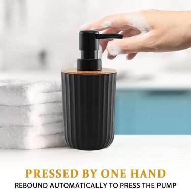 Чорний набір аксесуарів для ванної кімнати (5 шт.): мильниця, стакан, дозатор мила, тримач для зубних щіток, пластик