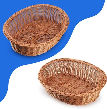 Лежанка для собак та котів KADAX з плетеної лози, 13x58x45 см, натуральний колір, зручне ліжко для тварин