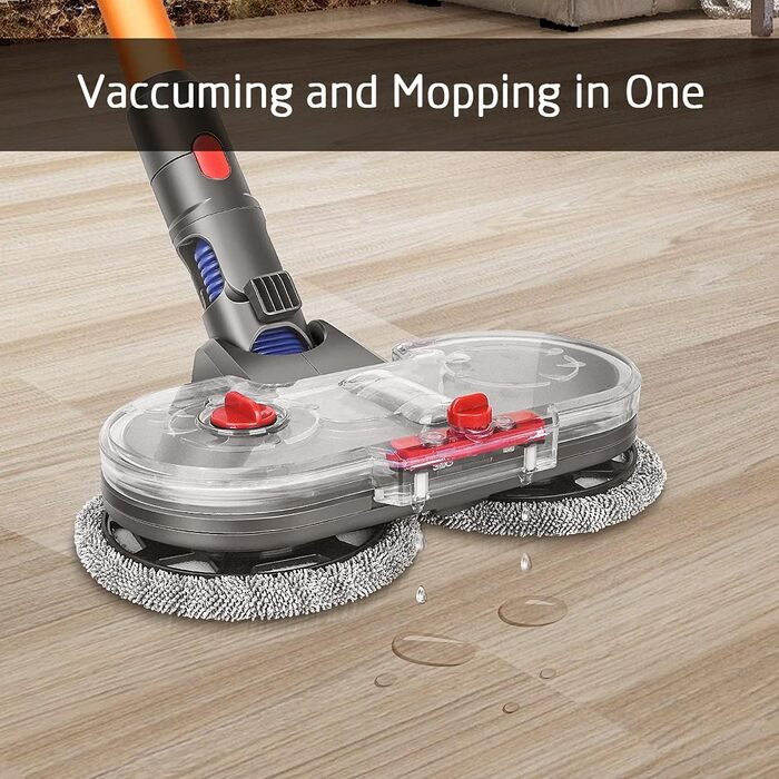 Насадка для миття підлоги DrRobor для Dyson V12 Detect Slim, з'ємний бак для води та 12 миючих моп