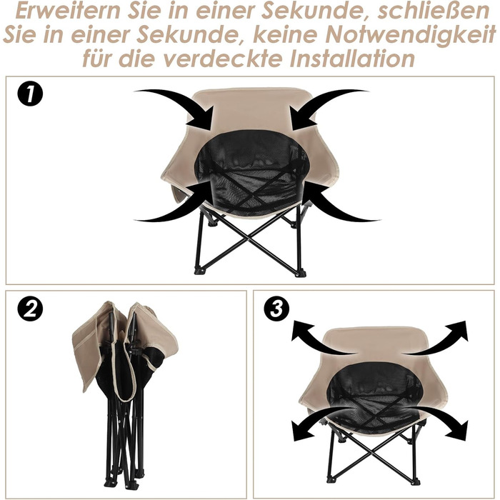 Складний туристичний стілець Outwell для риболовлі та відпочинку, 150 кг, з кишенею, хакі