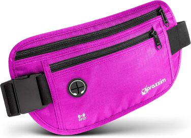 Сумка на пояс для подорожей: захист від крадіжок, RFID-захист, плоска, під одяг, для жінок та чоловіків (рожевий)