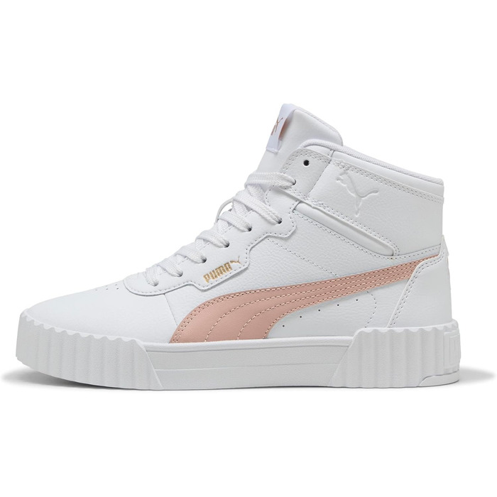 Кросівки Puma Carina 2.0 Mid для жінок, розмір 39 EU, білий, рожевий кварц, золотий