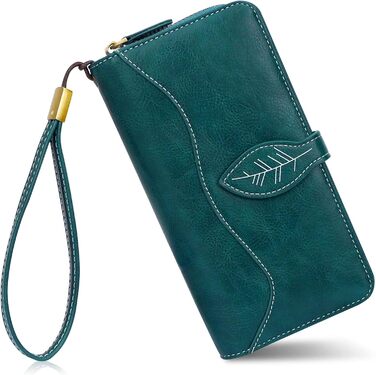 Conisy Wallet for Women, Large, Leather Wallet for Women with RFID Protection, Long Clutch Wallet for Women with Phone Pocket