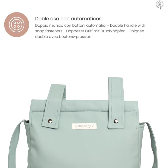 MIMUSELINA Diaper Bag for Strollers, practical and functional design, zipper and adjustable strap, diaper bag for walks with your baby