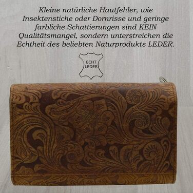 Flevado Genuine Leather Server Wallet with Pattern (Dark Brown)