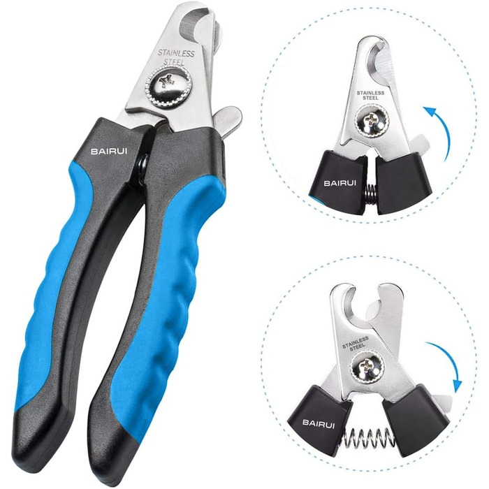 Професійний кусачко-напильник для собак та котів, блакитний. Кусачки для собак, великих порід. Безпечна обрізка кігтів.