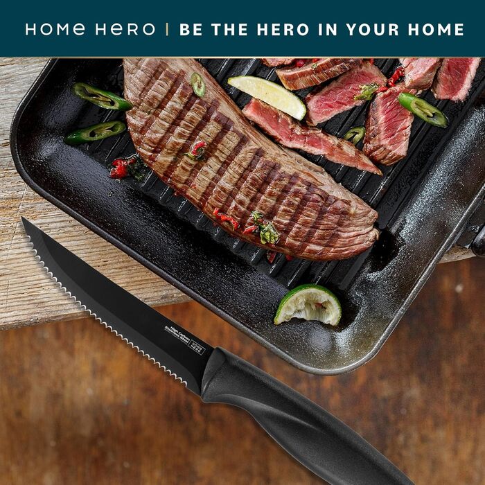Набір професійних кухонних ножів Home Hero (4 шт.) - нержавіюча сталь, набір ножів для кухні, стековий ніж