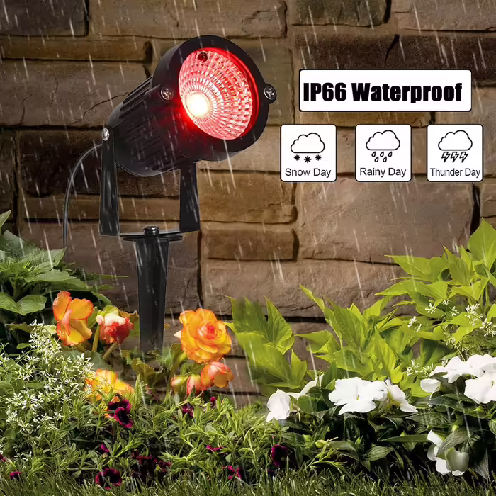 Ground Spike Garden Light 5W LED Garden Floodlight IP66 Waterproof Garden Lamp with Plug Warm White 3000K LED Spotlight for Outdoor Garden Lawn Tree Meadow (pack of 8, Multicolor)