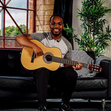 Класична гітара 3rd Avenue 4/4 з нейлоновими струнами, повний розмір, стартовий набір – блакитний (натуральний)