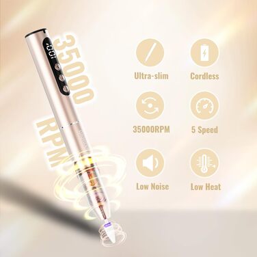 Електричний набір для манікюру та педикюру Golden 12 в 1: фрезер для нігтів, фрезер для гелю, акрилу, набір для манікюру та педикюру