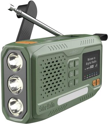 Радіо Infactory для надзвичайних ситуацій: мобільне DAB+ радіо з ручним приводом, сонячною панеллю, LED-дисплеєм, USB, Bluetooth 5