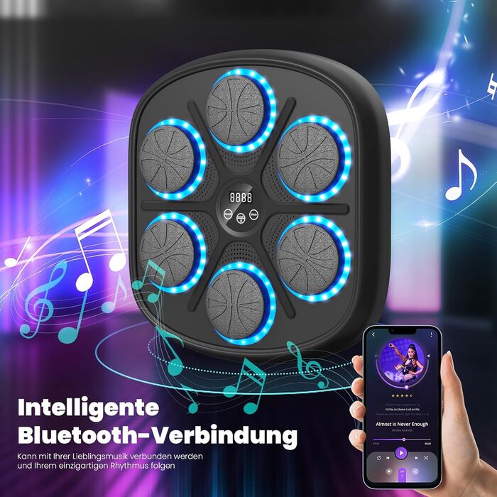 Електронна боксерська машина RevFit з LED-підсвіткою, Bluetooth, 9 режимів швидкості та режим підрахунку ударів, для дітей та дорослих, 45 см