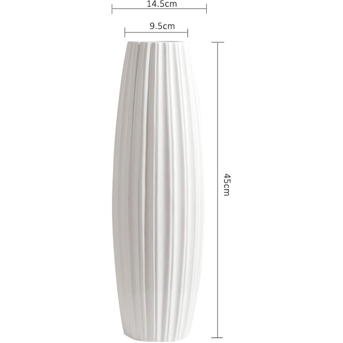 Керамічна ваза для квітів Fanquare з коричнево-чорними смугами, ручної роботи, висота 50 см (біло-смугаста)