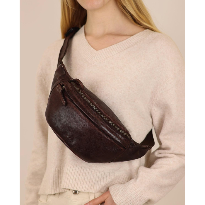 Чоловіча та жіноча поясна сумка Gusti Leather Spencer I з натуральної шкіри (колір: коричневий)