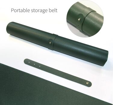 Килимок для миші RENMTURE з натурального корку та PU-шкіри, 80 x 40 см, темно-зелений, для офісу та дому