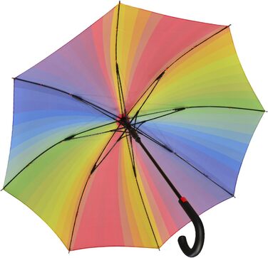iX-brella Fiberglass Automatic Umbrella with Color-Changing Wetprint - Raindrops (Rainbow)