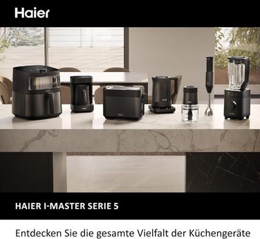 Аерофритюрниця Haier 7 л з вікном, 9 програм, 1700 Вт, LED-дисплей, без олії, для здорового приготування, серія 5 HAF5TWA3, посудомийна, з аксесуарами