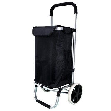 Тролей для покупок з алюмінієвим каркасом (Чорний)
