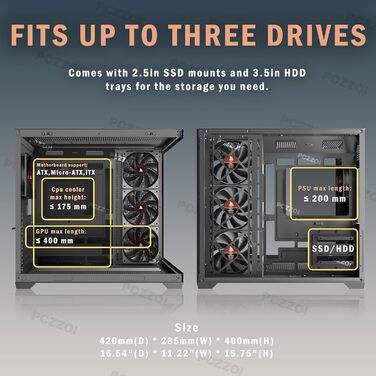 Корпус ПК KEDIERS G500 (білий) з 7 ARGB-вентиляторами, Mid-Tower ATX, з подвійним загартованим склом, для геймінгу