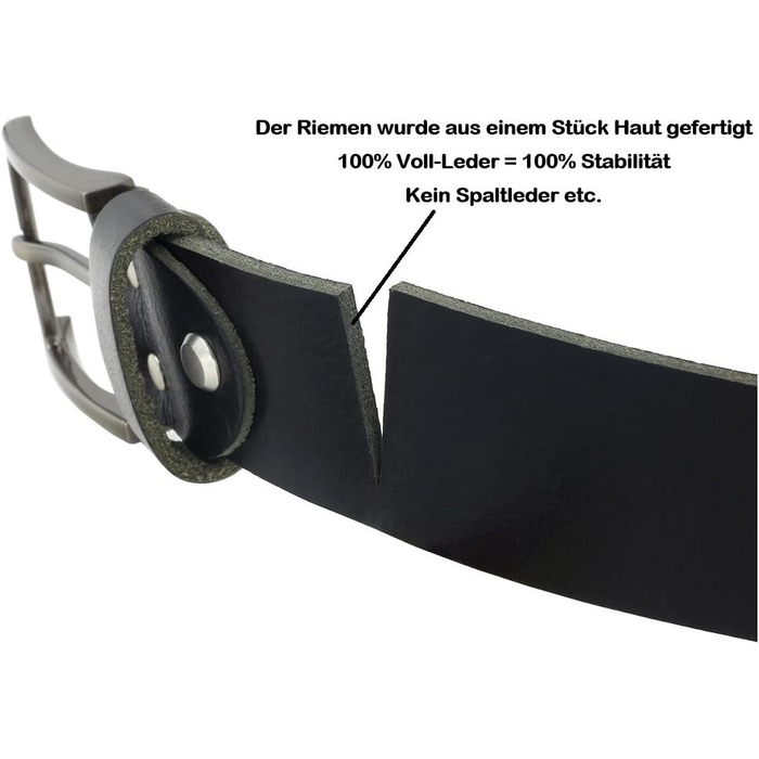 Чоловічий шкіряний ремінь Volmer® з телячої шкіри, чорний, ширина 38 мм, регульований, для джинсів та костюма, довжина 120 см, розмір 105 см