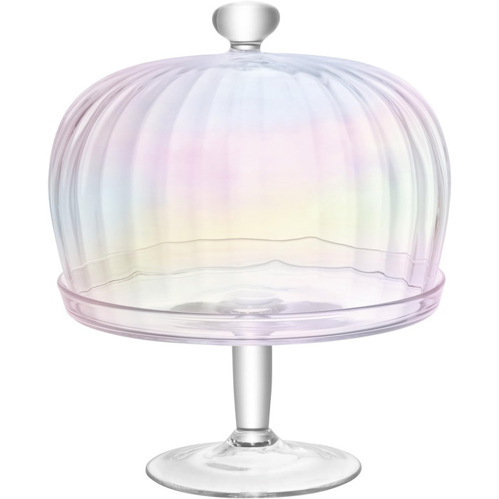 Скляна підставка з кришкою LSA International Pearl, Ø27 см, перламутрова