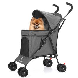Візок для тварин Wedyvko Reisebuggy, легкий, для кошенят та цуценят до 15 кг, сірий