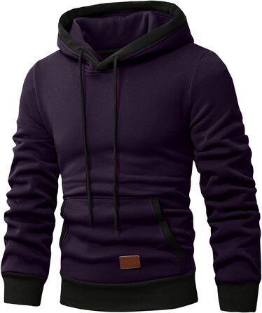 Світшот з капюшоном JMIERR для чоловіків, теплий, з кишенею, бавовна, колір зелений (L, фіолетовий)