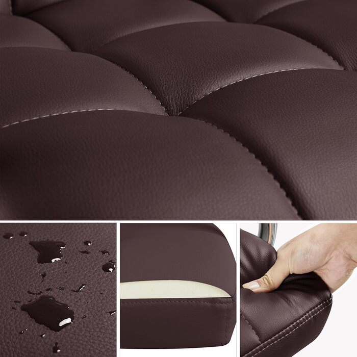 Крісло офісне Yaheetech з регулюванням висоти, обшите штучною шкірою (колір коричневий)