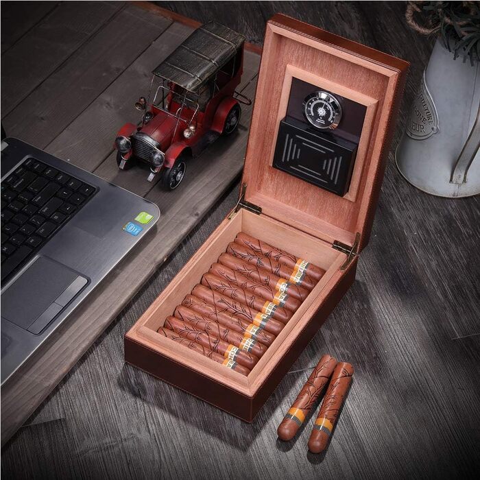 HUMIDOR MEGACRA для сигар: ручна робота, іспанська кедр, гігрометр, зволожувач, на 10-20 сигар