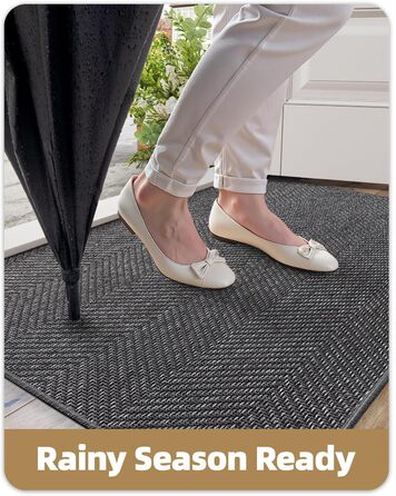 Килимок для дому COLOR&GEOMETRY 43x76 см, сірий, машинне прання, неслизький, для входу, вбираючий, для передпокою, коридору