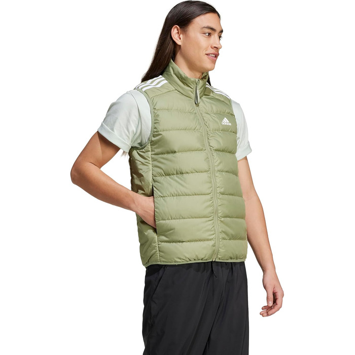 Жилет Adidas Essentias 3-Stripes Down Vest для чоловіків, колір: темно-зелений (S)