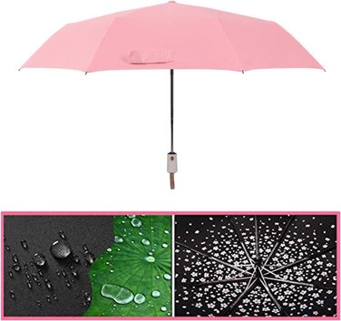 Стійкий до ультрафіолету компактний складаний парасоль від Voy Lady – Рожевий з квітковим принтом (96 см)