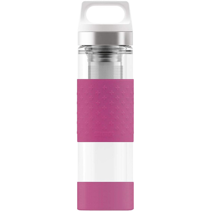 SIGG Hot & Cold Glass Thermo Bottle (0.4 L), non-toxic and insulated drinking bottle, glass thermo bottle with silicone protection