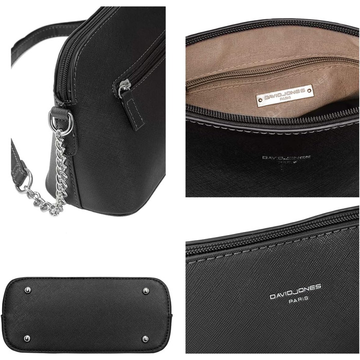 Сумка жіноча David Jones через плече, чорна: кросбоді, клатч, вечірня, повсякденна, зі шкіри PU, на ланцюжку