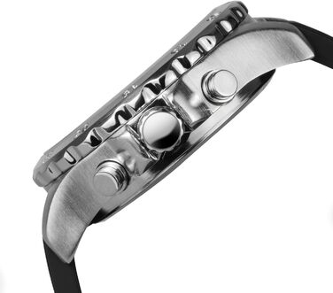 Годинник PINDOWS для чоловіків: водонепроникні спортивні годинники (аналогові/цифрові), багатофункціональні, міцні, з LED-підсвічуванням, будильником, секундоміром (чорний/сріблястий)