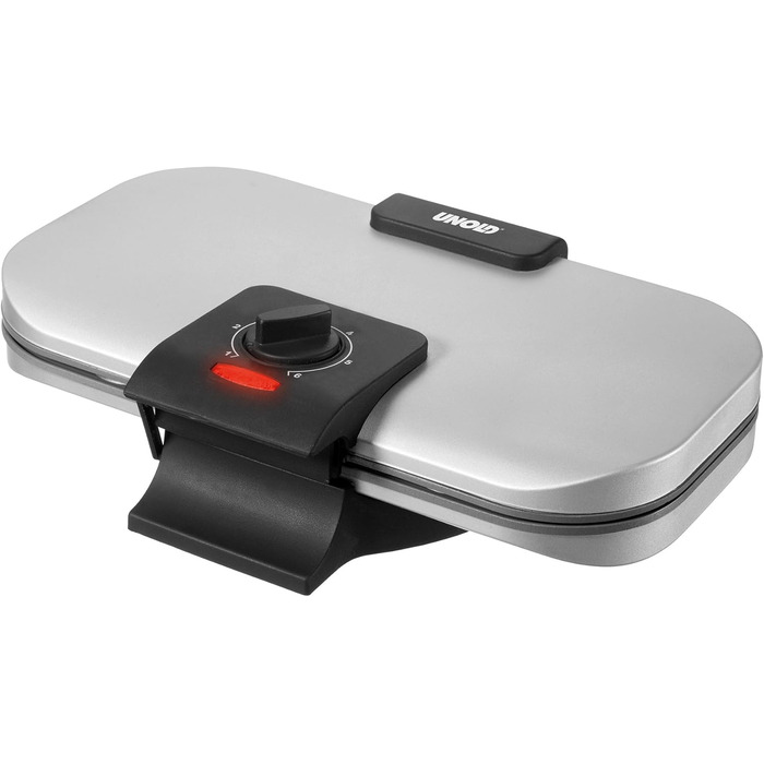 UNOLD 48241 Вафельниця серцеподібна, 1200 Вт, регулювання температури, антипригарне покриття, піддон для тіста, ізольовані ручки