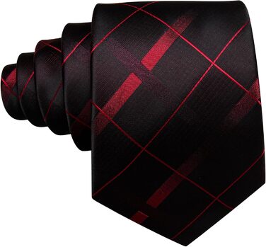 Краватка та нагрудна хустинка Hi-Tie для весілля, класичний стиль, квітковий принт, чорно-червоний каре, для чоловіків