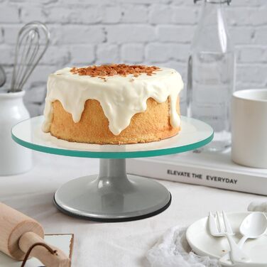 Обертова підставка для тортів Uten: поворотний стіл для випічки, декорування тортів, цукрової глазурі (гартоване скло)