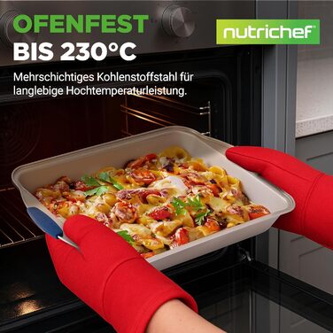 Набір форм для випічки NutriChef 6 шт. – дека для випічки, форма для мафінів, кексова форма з антипригарним покриттям, термостійка до 230°C, стіклива з силіконовими ручками з вуглецевої сталі – ідеально підходить для тортів, хліба та мафінів