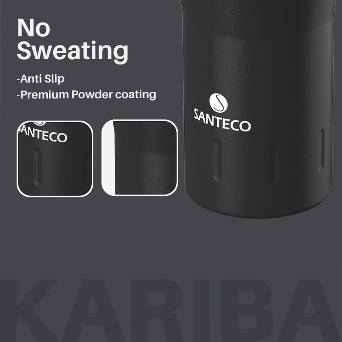 Термокружка SANTECO з нержавіючої сталі 18/8, подвійні стінки, ізольована, 350 мл, темно-зелена, з прозорою кришкою, BPA-free, витримує до 6 годин тепла, 100% без витоку